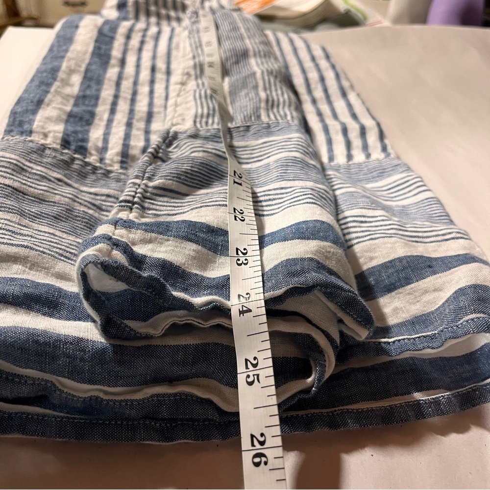 J. Jill Love Linen Blue and White Striped Tank Top Medium Beachy - Picture 8 of 8